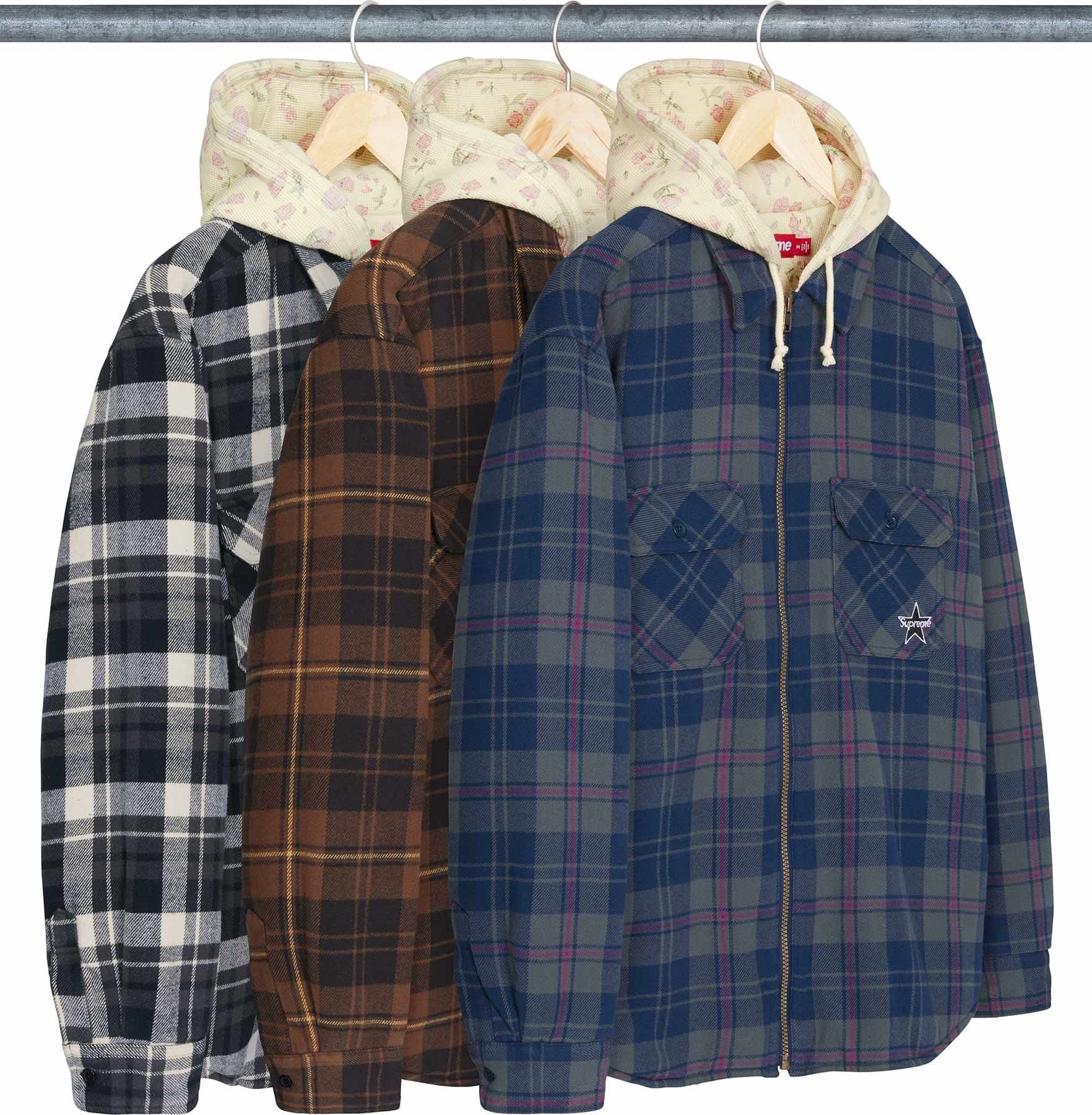 Thermal Lined Hooded Flannel Zip Up Shirt